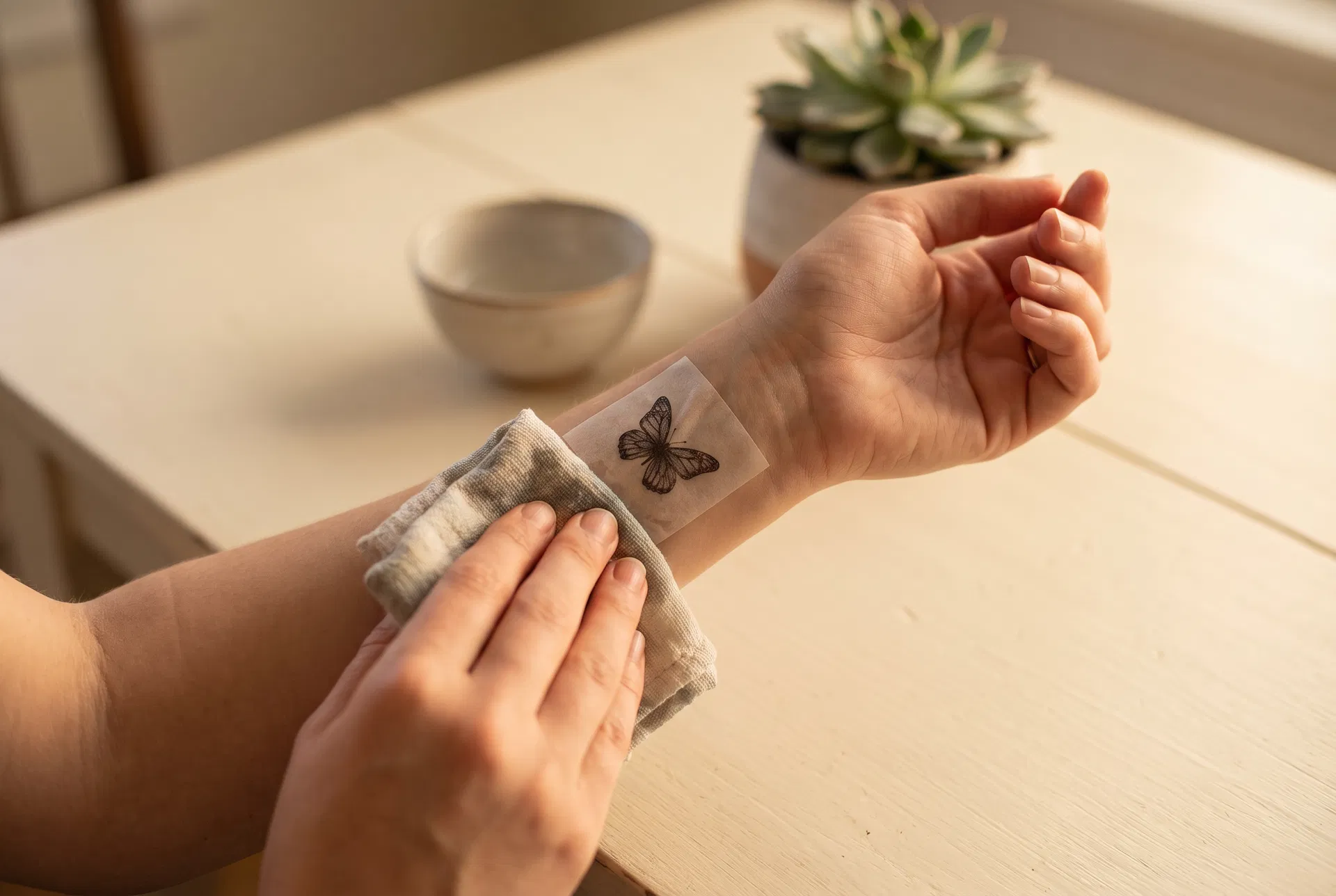 Applying a semi-permanent tattoo